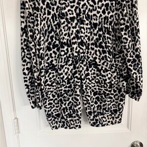Leopard Print Women's Cardigan Sweater